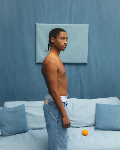 Denim over denim.