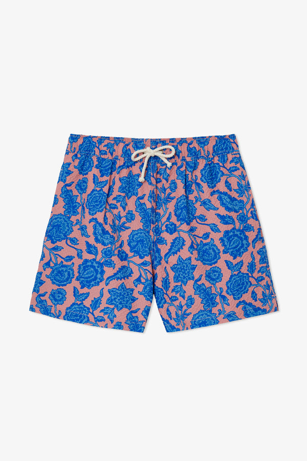 CORAL FLOWER SWIM TRUNKS