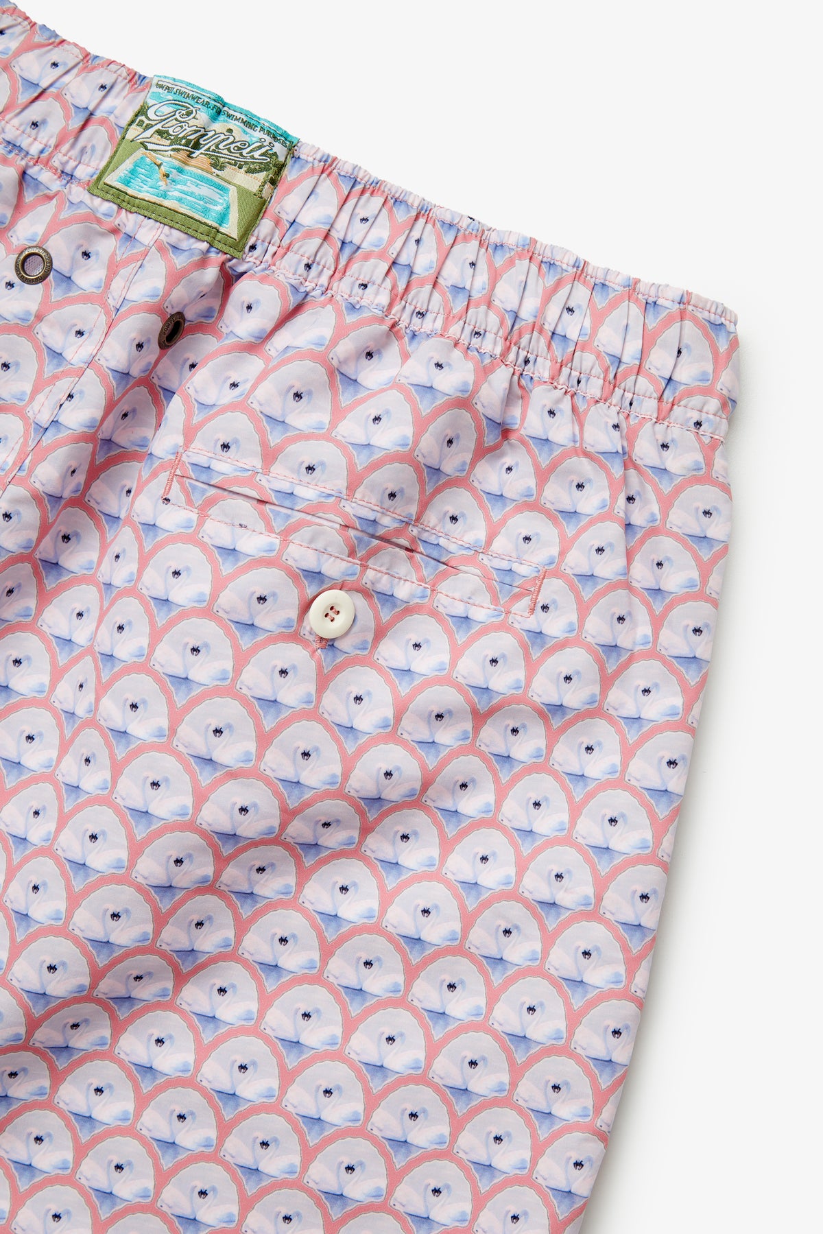 CORAL SWANS SWIM TRUNKS