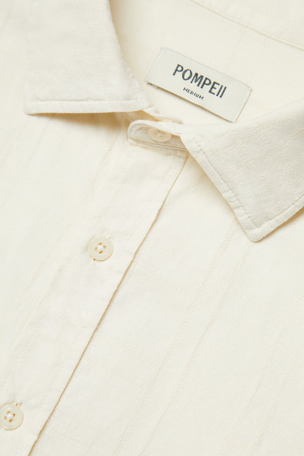 CREAM STRUCTURED RELAXED SHIRT