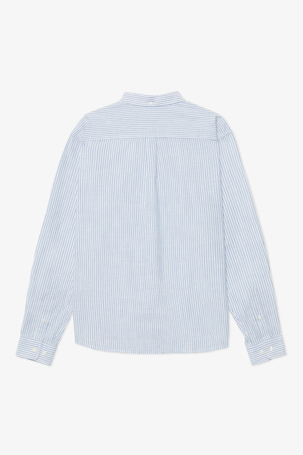 EMILIO SKY BLUE SLUB COTTON SHIRT