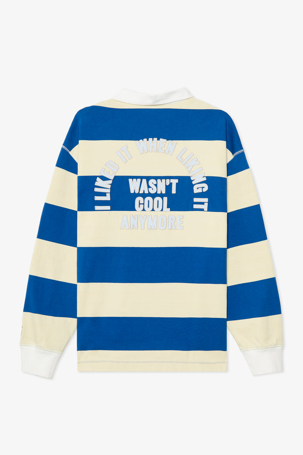 LEMON / AZURE STRIPED POLO SWEAT