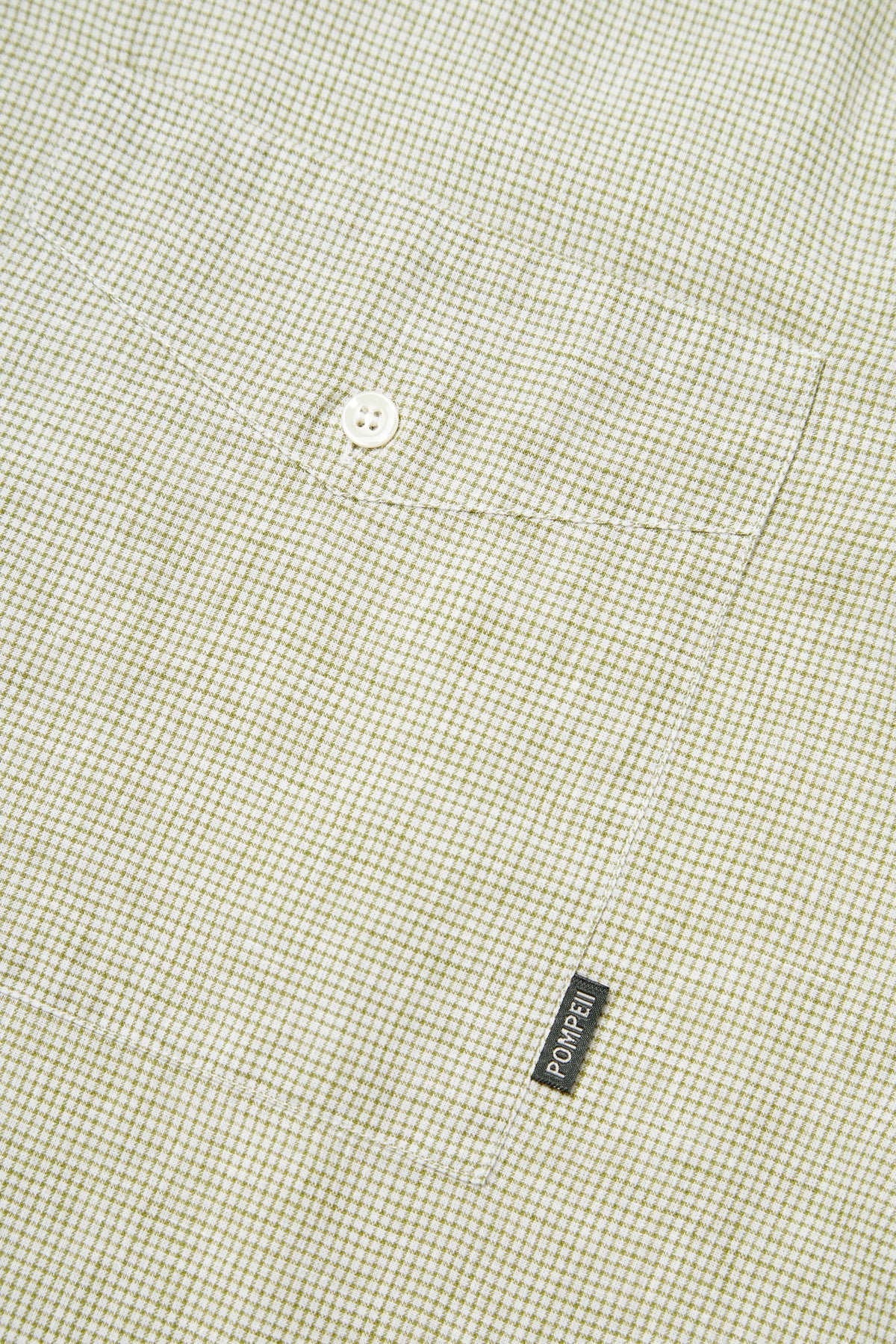 KHAKI MICRO CHECK LINEN BOXY SHIRT