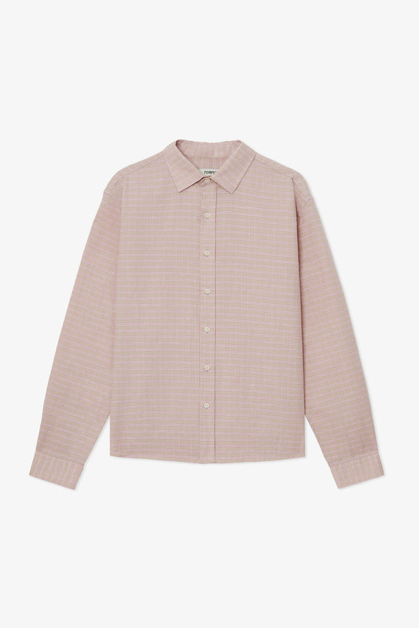 PINK MICRO CHECK RELAXED SHIRT
