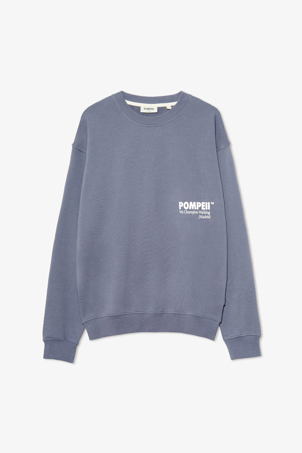 STEEL GREY LOGO CREWNECK SWEATSHIRT