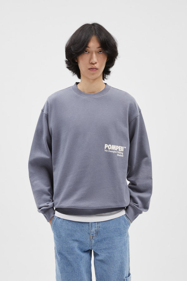 STEEL GREY LOGO CREWNECK SWEATSHIRT