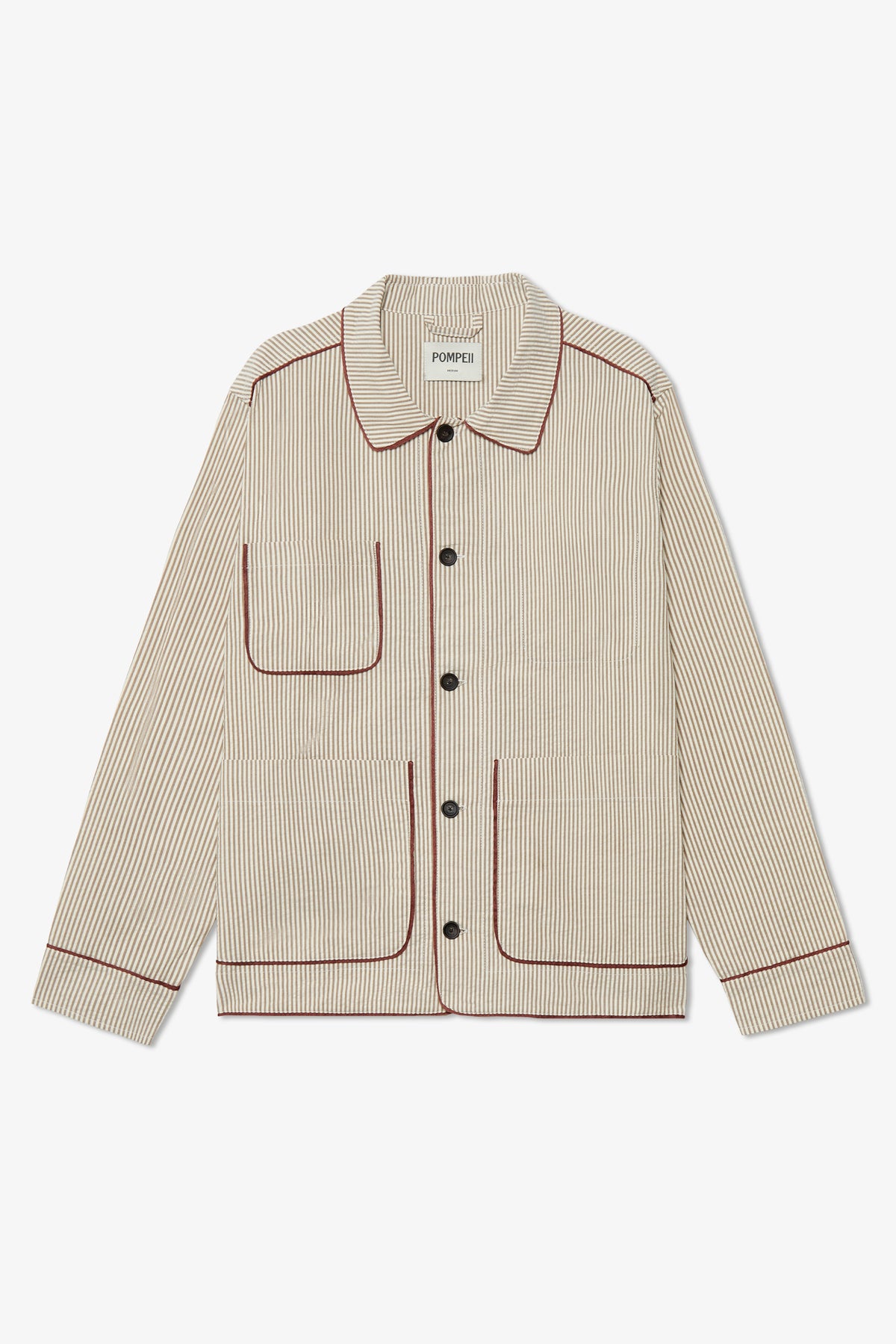 STRIPES STRUCTURED CREAM CHORE JACKET
