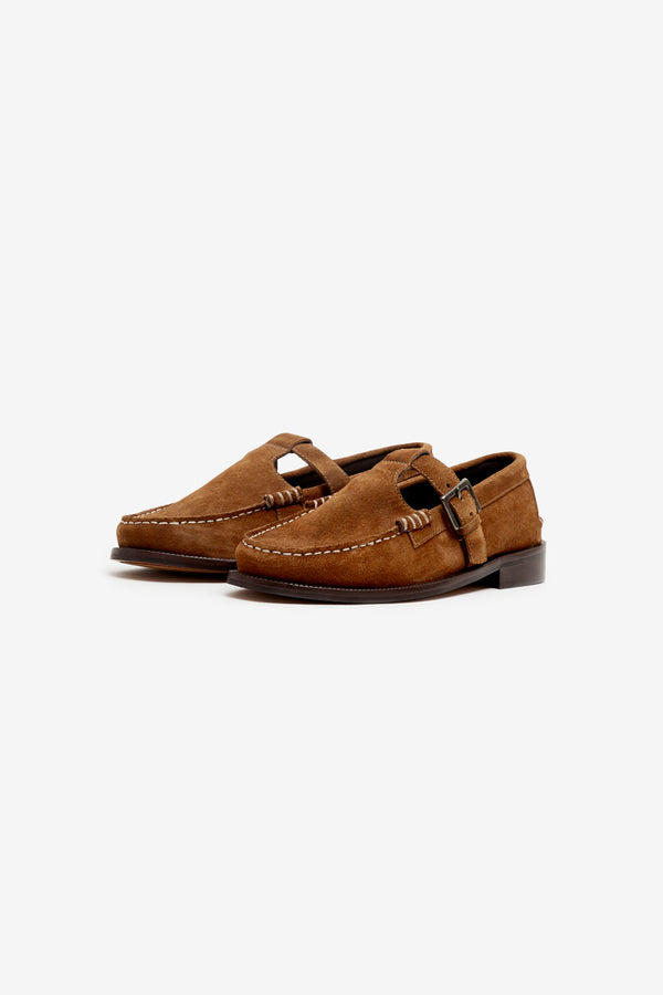 VEGA T BAR  SUEDE CHESTNUT